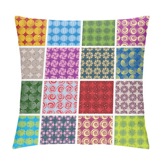 Personality  Colorful Retro Style Tiles Seamless Patterns Set. Pillow Covers