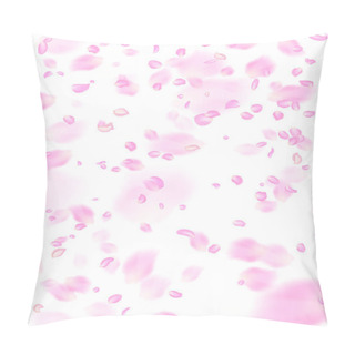 Personality  Abstract Background With Flying Pink Rose Petals. Vector Illustration Isolated On A Background. Pillow Covers