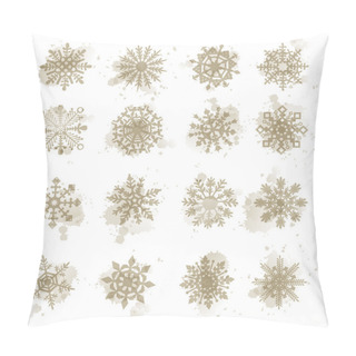 Personality  Watercolor Snowflakes, VECTOR, Star, Symbol, Graphic, Crystal, Decoration, Pillow Covers