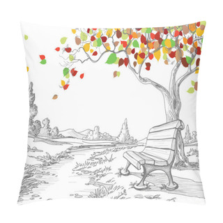 Personality  Autumn Tree, Falling Leaves Pillow Covers