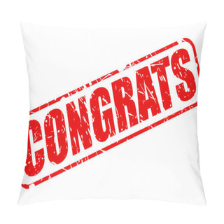 Personality  Congrats Red Stamp Text Pillow Covers