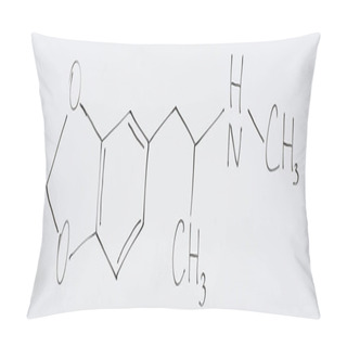 Personality  Panoramic Shot Of White Board With Chemical Formula In Laboratory  Pillow Covers