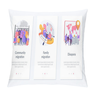 Personality  Refugees, Forced Displacement App Interface Template. Pillow Covers