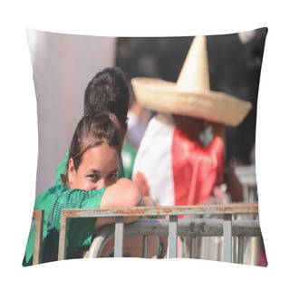 Personality  November 26, 2022, Mexico City, Mexico: Mexicans Fans Attend The FIFA Fan Fest At The Monument Of The Revolution To Support The Mexico's Team On Match Against Argentina During The FIFA World Cup Qatar 2022 Pillow Covers