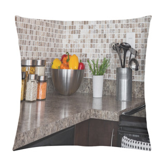 Personality  Food Ingredients And Herbs On Kitchen Countertop Pillow Covers
