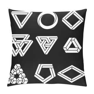 Personality  Set Of Impossible Shapes. Pillow Covers