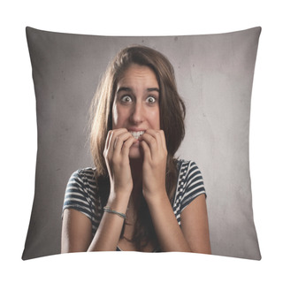 Personality  Young Woman Scared Pillow Covers