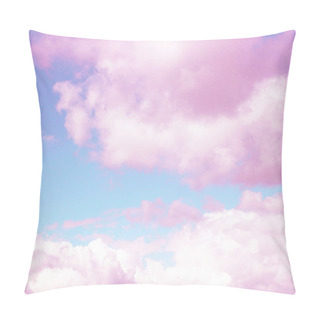 Personality  Blue Sky Background With Pink Clouds Pillow Covers