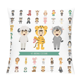 Personality  Set Of 40 Animal Costume Characters Pillow Covers
