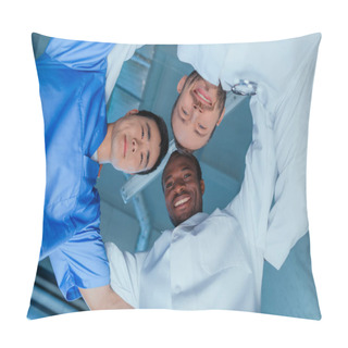 Personality  Multiracial Group Of Doctors In Clinic Pillow Covers
