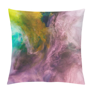 Personality  Creative Texture With Pink, Orange And Green Flowing Paint, Looks Like Space Pillow Covers
