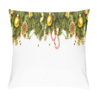 Personality  Christmas Decorations Border Isolated On White Background Pillow Covers