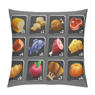 Personality  Set Of Cartoon Icons For Games.  Pillow Covers