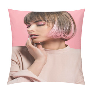 Personality  Trendy Woman With Party Makeup Pillow Covers