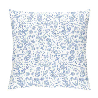 Personality  Summertime Blue Seamless Pattern Pillow Covers