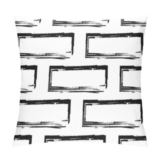 Personality  Stylized Brick Wall Pattern, Bw Pillow Covers
