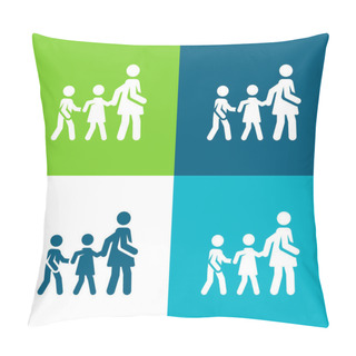 Personality  Babysitter Flat Four Color Minimal Icon Set Pillow Covers