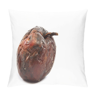Personality  Rotten Apple On White Background. Pillow Covers