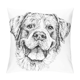 Personality  Sketch Of Funny Shepherd Dog Pillow Covers