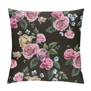 Personality  Floral Pattern With Pink Roses Pillow Covers
