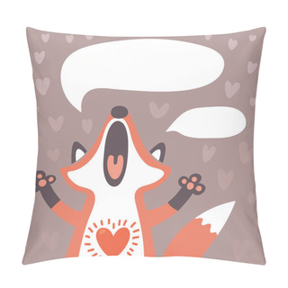 Personality  Card To The Birthday Or Other Holiday With Cute Fox Pillow Covers