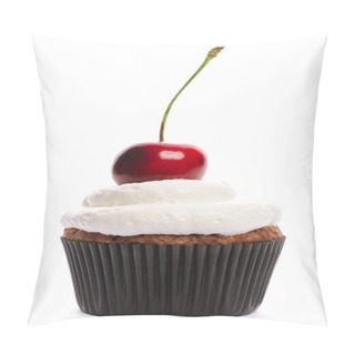Personality  Cupcake With Whipped Cream And Cherry Pillow Covers