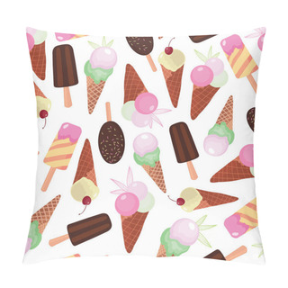 Personality  Sweet Ice Cream Collection Repeat Seamless Pattern Pillow Covers