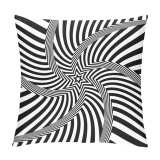 Personality  Abstract Op Art Design. Illusion Of Rotation Movement. Lines Texture. Vector Illustration. Pillow Covers