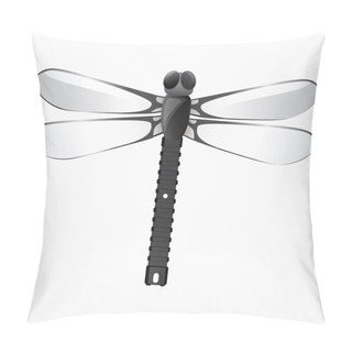 Personality  Vector Dragonfly White Bacground. Pillow Covers