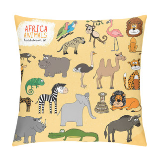Personality Animals Of Africa Hand-drawn Illustration Pillow Covers