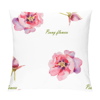 Personality  Pink, Violet Peony Watercolor, Bud Pillow Covers