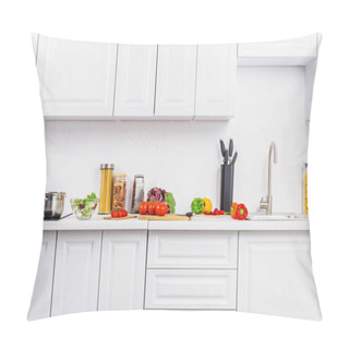 Personality  Ripe Vegetables On Kitchen Counter In Light Kitchen Pillow Covers