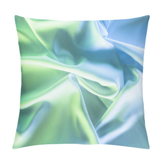 Personality  Toned Picture Of Green And Blue Soft Silk Cloth As Backdrop Pillow Covers