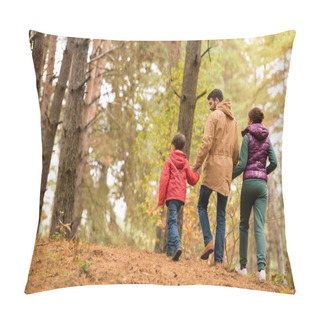 Personality  Family Walking In Autumn Forest Pillow Covers