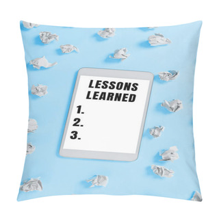 Personality  Text Showing Inspiration Lessons Learned, Word Written On Promote Share And Use Knowledge Derived From Experience Pillow Covers