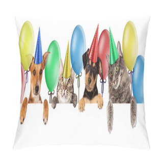 Personality  Birthday Group Of Cats And Dogs Pillow Covers