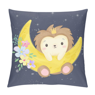 Personality  Cute Hedgehog Illustration, Animal Clipart, Baby Shower Decoration, Woodland Illustration. Pillow Covers