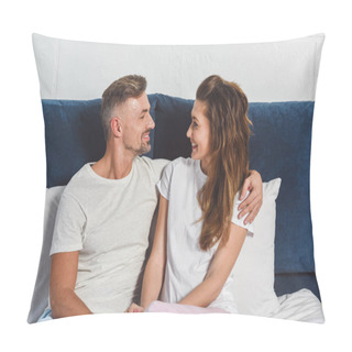 Personality  Husband Looking At Wife And Smiling In Pyjamas Pillow Covers