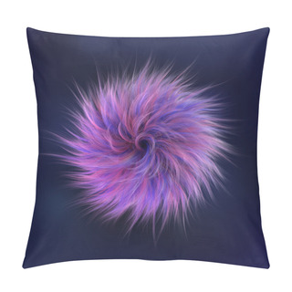 Personality  Fluffy Ball On A Blue Background Pillow Covers