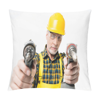 Personality  Workman Holding Electric Drills Pillow Covers
