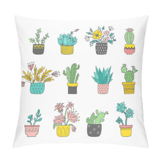 Personality  Cute Hand Drawn Cactus Set Pillow Covers