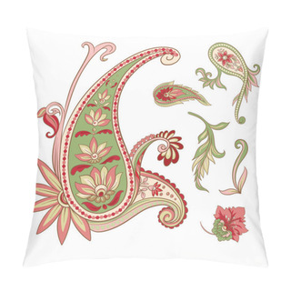 Personality  Pattern With Traditional Paisley. Floral Vector Pillow Covers