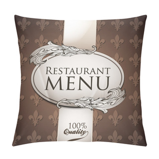 Personality  Vector Template For Restaurant Menu. Brown And White Colors Pillow Covers