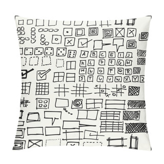 Personality  Hand Drawn Rectangles And Squares Isolated On Light Background Pillow Covers
