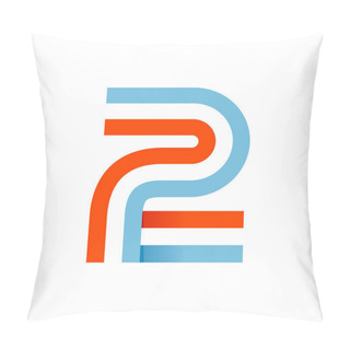 Personality  Number Two Logo Formed By Parallel Lines Pillow Covers
