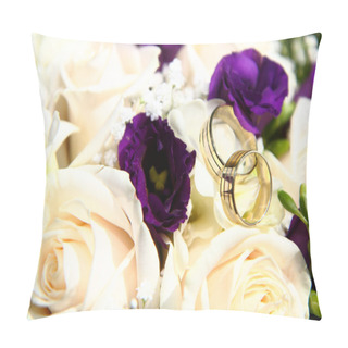 Personality  Golden Wedding Rings Pillow Covers