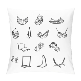 Personality  Hammocks Icons Set Pillow Covers