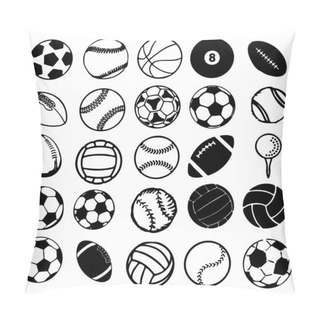 Personality  Set Ball Sports Vector Illustration Pillow Covers