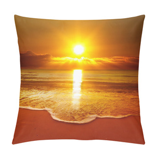 Personality  Beautiful Sunset On The Beach Pillow Covers