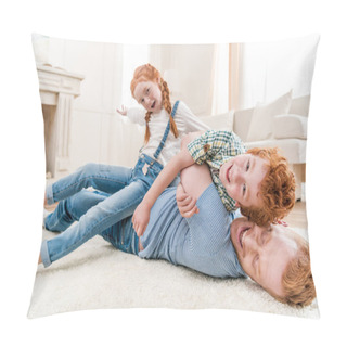 Personality  Father Playing With Kids Pillow Covers